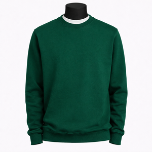 Sudadera de Cuello Redondo Lisa de Alta Calidad, Poliéster/Algodón, Talla Grande para Hombre, Color Sólido, Invierno, Logotipo Personalizado, Venta al Por Mayor - Product Image 1