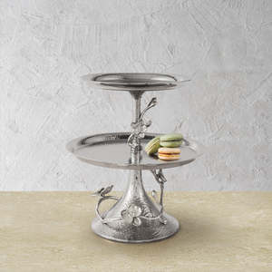 แท่นวางเค้กกล้วยไม้สีดำหรูหราถาดโชว์ขนมหวานโลหะพร้อมการออกแบบดอกไม้สำหรับงานแต่งงานและการตกแต่งบ้าน - Product Image 5