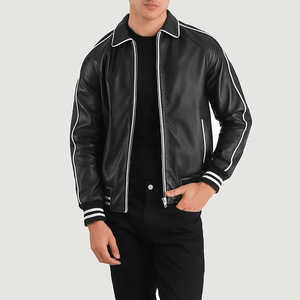 Chaqueta de invierno de diseño superior para hombre, cuello levantado, manga completa, cuero de alta calidad 100%, personalizable, precio razonable, impermeable - Product Image 1