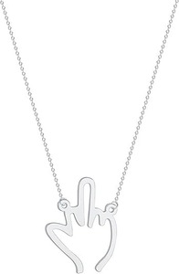 Collier pendentif doigt moyen en acier inoxydable, collier de geste drôle pour femmes hommes bijoux de style streetwear - Product Image 2