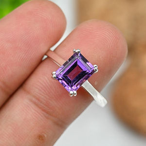 แหวนอเมทิสต์สีเงินสเตอร์ลิงสำหรับ925แหวนอเมทิสต์สไตล์มินิมอลลิสต์เครื่องประดับคุณภาพสูงสำหรับงานแต่งงานงานครบรอบงานหมั้นของผู้หญิง - Product Image 1