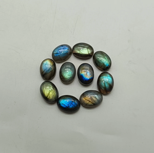 Cabochons ovales en labradorite arc-en-ciel, pierres précieuses en vrac pour pendentifs, bagues, bijoux, artisanat, 13x18x7mm, lots de pierres précieuses - Product Image 4