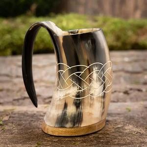 Viking écologique corne de boeuf bière tasse à boire polie buffle corne de boeuf tasses pour décor prix usine par f s international - Product Image 4