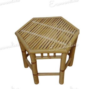 Nouveau design Tables hexagonales en bambou avec pieds Table en bambou décorative de couleur naturelle pour salon chambre à coucher mobilier d'intérieur pour la maison - Product Image 3