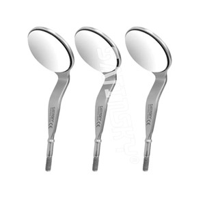 Miroirs buccaux en acier double face #4 Miroir dentaire manuel à surface frontale en rhodium - Product Image 4