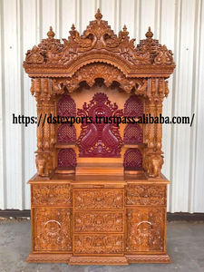 Moderno de madera Pooja Mandir sala de estar muebles para el hogar Australia personalizado de gran tamaño hecho a mano Berma teca almacenamiento de madera - Product Image 6