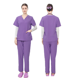 Conjuntos profesionales de manga corta estampados con el mejor diseño de fabricación para uniformes de hospital para mujeres y hombres - Product Image 1