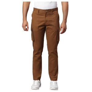 Pantalon cargo de randonnée multi-poches de couleur unie pour hommes en plein air décontracté avec logo personnalisé de haute qualité en vente - Product Image 1