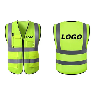 Chaleco de seguridad de buena calidad de etiqueta privada Chaleco de seguridad de topógrafos de servicio pesado con cremallera, bolsillo de plan grande, alta visibilidad - Product Image 1