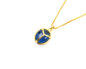 พลอย iolite พร้อมเครื่องประดับชุบทอง18K ทำด้วยมือเป็นของขวัญรูปวงรีสำหรับจี้แฟชั่นของเธอ - Product Image 2