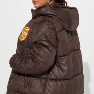 Ladies Long Length Winter Jacket Fluffy Cotton Windproof Girls Crop Tops Puffer Coats Solid Color Plus Size Waterproof OEM Logo - Product Image 3