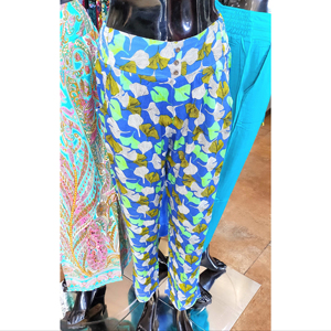 Pantalon imprimé en rayonne légère de qualité supérieure pour femme, taille mi-haute élastique, plat, écologique et respirant pour l'été, approvisionnement en gros, usage domestique - Product Image 1