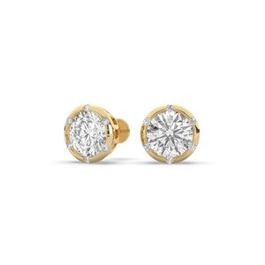 Pendientes de Oro de 14K con Diamante de Laboratorio Redondo Brillante de 3.10Ct, Estilo Único, Ligeros, Proveedor de Joyería al por Mayor B2B - Product Image 2