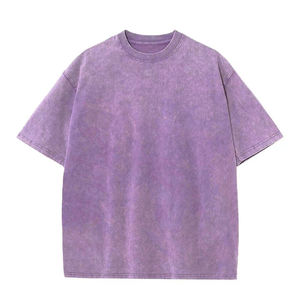 T-shirt formel en maille solide à col rond surdimensionné pour hommes, manches courtes lourdes et respirantes - Product Image 4