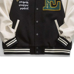 Diseño personalizado hombres chaqueta universitaria unisex béisbol equipo universitario uniforme de lana chaqueta bomber de cuero para los compradores al por mayor - Product Image 5