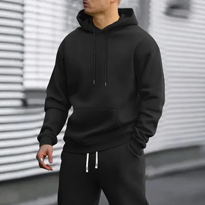 Custom Logo Design <b>Black</b> <b>Men</b> <b>Hoodie</b> 280 Gsm Heavy Cotton Thick Heavyweight Casual Style 100% Quality Blank Hoodies - Product Image 3