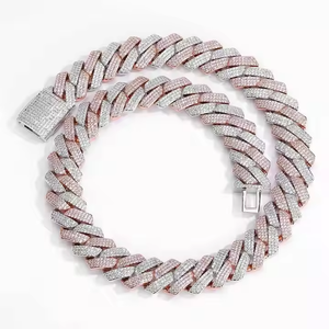 Cadena Cubana Unisex de Plata 925 con Diamantes de Moissanita de 16 mm, Collar Hip Hop Premium, Diseño Clásico de Eslabones Gruesos, Regalo para Hombre - Product Image 3