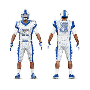 Conjunto técnico de sublimación de uniforme de equipo de fútbol americano profesional hecho a medida de dos camisetas para ropa deportiva y número - Product Image 1