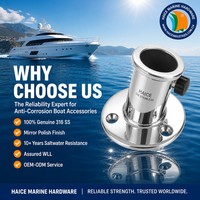 Support de mât de drapeau en acier inoxydable 316 pour montage en haut, 1 pouce (25 mm), 85 degrés, accessoire de quincaillerie pour yacht et bateau