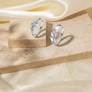 Fijne ring luxe eenvoudige 925 sterling zilveren diamanten sieraden voor koppels bruiloft verloving belofte moissanite ring - Product Image 4