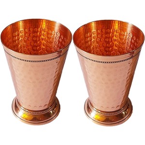 Beautifully Handcrafted 12 Ounce Hammered <b>Copper</b> Moscow Mule and Mint Julep <b>Cup</b> Glass Tumbler - Product Image 3