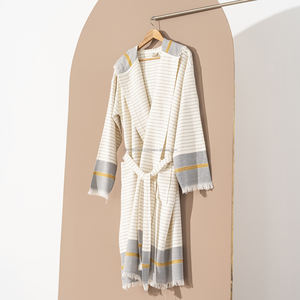 Albornoz de algodón 100% unisex hecho en Turquía tela transpirable peso ligero superventas secado rápido verano todo el año ropa de dormir - Product Image 1