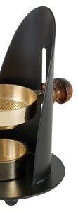 Porte-bakhour moderne en métal noir et or avec poignée en bois pour la maison, le salon, les cadeaux de mariage, la mosquée pour le Moyen-Orient et le Golfe - Product Image 3