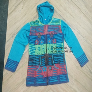 Chaquetas de invierno de algodón con sudaderas con capucha DE LA India con cremallera chaquetas de invierno de algodón teñido chaquetas nepalíes chaqueta Bohemia chaquetas Boho - Product Image 2