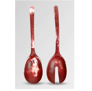 Utensilios de Resina para Servir ENSALADAS DE MADERA JUEGO DE 2 ARTÍCULO DE COCINA ÚNICO HECHO A MANO - Product Image 3