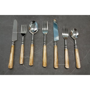 Western Stainless Steel Cutlery <b>Set</b> With Antick Bone Handle Home & Wedding <b>Dinner</b> Table Decorative Silver Flatware <b>Sets</b> - Product Image 1