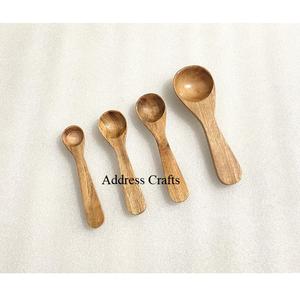 Cuillères en bois écologiques, utilisables à usages multiples, pièces uniques, ensemble de cuillères à mesurer en bois biologique, cuillère à soupe pour sel et sucre - Product Image 1