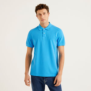 เสื้อโปโลผู้ชายแบบสั่งตัดสไตล์ลำลองสีเข้มแขนสั้นยาวมีโลโก้ของคุณเอง - Product Image 1