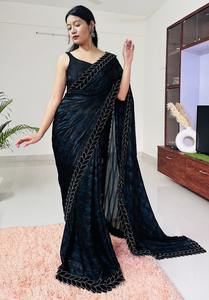ผ้าแจ็คการ์ด pallu สวยดีไซเนอร์ล่าสุดใช้ได้ทั่วส่าหรี - Product Image 2
