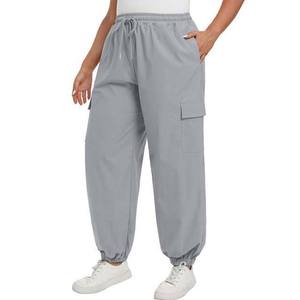 Pantalon en lin d'été pour femmes personnalisable, respirant, durable, taille mi-haute, devant plat, uni, teint en vert olive, style décontracté - Product Image 5