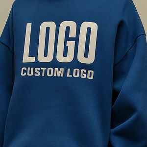Sudadera con Capucha Azul Lisa de Invierno de Gran Tamaño y Alta Calidad 2026, Bordada, con Logotipo Personalizado, Talla Grande, 100% Algodón, Color Negro - Product Image 5