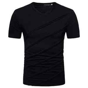 T-shirts en coton slim fit pour hommes personnalisés, logo décontracté, streetwear quotidien, vente en gros - Product Image 4