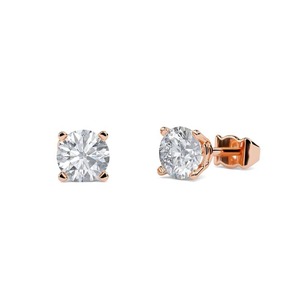 Pendientes de Diseño Contemporáneo con Diamantes Redondos de 0.30 Ct, Diamantes Cultivados en Laboratorio en Platino, para Compromiso o Boda - Product Image 3