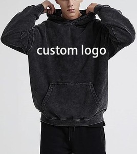 De lujo de peso pesado 500gsm Terry algodón Fade Stone Washed Pullover Hombres Sudaderas con capucha de gran tamaño de impresión personalizada Logo Wash Acid Men Hoodies - Product Image 5