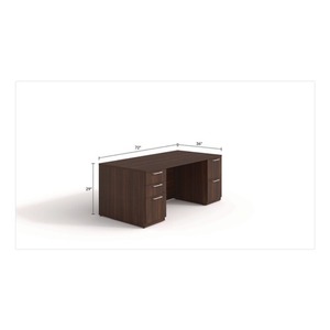 Alera AE1NZK-UF3672FF HRG 72 pouces. X 36 pouces. X 29 pouces. Bureau à double piédestal de la série Séville - Acajou - Product Image 3