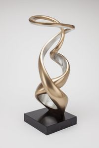 Design moderne de luxe sculpté à la main pierre naturelle marbre métal objet noir sculpture artisanale en aluminium - Product Image 4