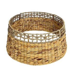 Llamativo y ecológico jacinto de agua redondo cuello de árbol de Navidad falda de árbol tejida al por mayor de Vietnam - Product Image 3