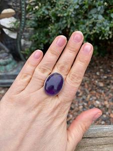 Bague minimaliste en argent sterling 925 avec pierres précieuses faite à la main février pierre de naissance améthyste pour cadeau d'anniversaire de mariage bijoux fins - Product Image 4