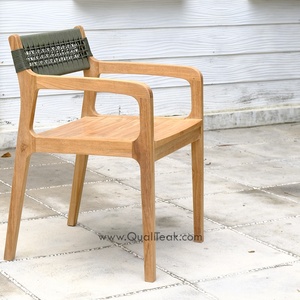 Sillón de Comedor para Exteriores de Madera Maciza de Teca Fuego Modern - Ecológico e Impermeable para Uso en Patio y Jardín - Product Image 1