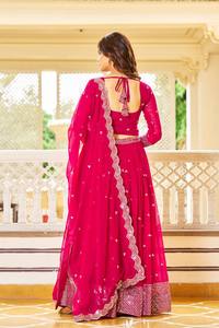 Designer Wedding Wear Lehenga Choli And Dupatta With <b>Embroidery</b> Sequence Work - Product Image 5