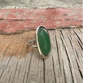Aventurine Gemstone Ring in 925 Sterling <b>Silver</b> Elegant Handmade Stacking Ring Minimalist Style <b>Solid</b> <b>Silver</b> Jewelry Gift - Product Image 2