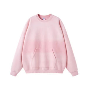 Sudadera Holgada de Color Liso Lavado, Estilo Desgastado, Manga Larga, Ropa Deportiva de Alta Calidad, Talla Grande para Hombre y Mujer - Product Image 1