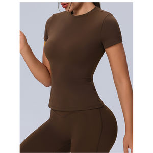 Conjunto Deportivo de Dos Piezas para Mujer de Alta Calidad, Leggings de Yoga de Manga Larga con Logotipo Frontal, Diseño Sólido, Venta al Por Mayor Personalizada - Product Image 3