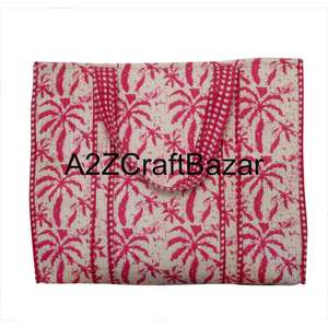 Bolsa de Mano Grande Acolchada de Algodón, Proveedores de Bolsas de Hombro con Estampado Floral Hechas a Mano para Mujer, Ecológicas para Compras y Supermercado - Product Image 5