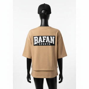 Chemise double couche en coton premium pour femmes, tissu doux et respirant, couleur beige, panneau superposé, logo personnalisé, chemises double couche en coton - Product Image 2