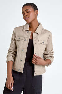 Chaqueta vaquera de algodón recortada natural más vendida y personalizada de manga larga diseñada para Mujeres para la comodidad de todas las estaciones - Product Image 5